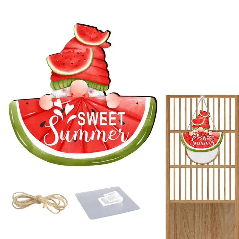 

Watermelon Door Sign Welcome Wreaths Watermelon Shape Seasonal Rustic Wooden Wall Sign Yard Indoor Outdoor Garden Decoration