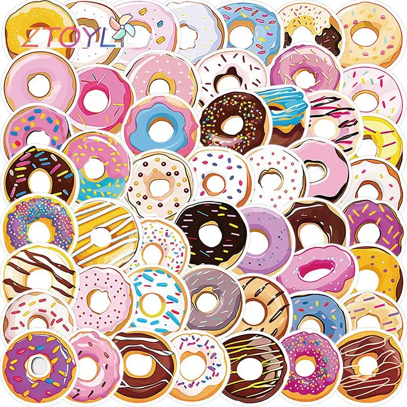 

50Pcs Cartoon Bunte Donuts Graffiti Sticker Car Guitar Suitcase Laptop Decal DIY Diary Phone Notebook Album Fridge Sticker