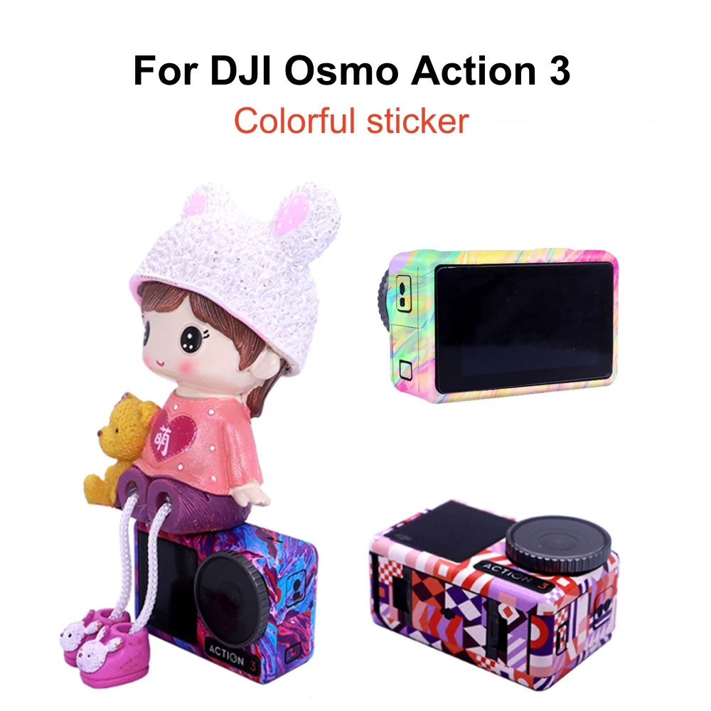 

For DJI Osmo Action 3 Sticker Color Sticker Sports Camera Protective Film for DJI Action 3 Sticker Accessories