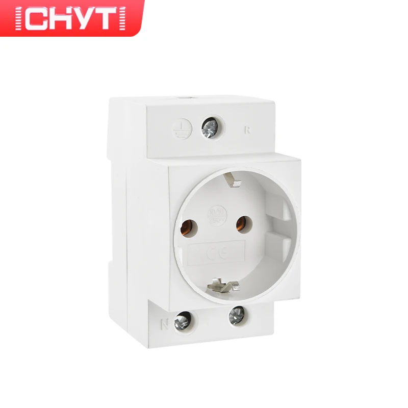 

CHYT Free Shipping AC30 AC Socket EU And AU Type 250V 10A-16A 2/3/ Pin Plug Din Rail Modular Socket