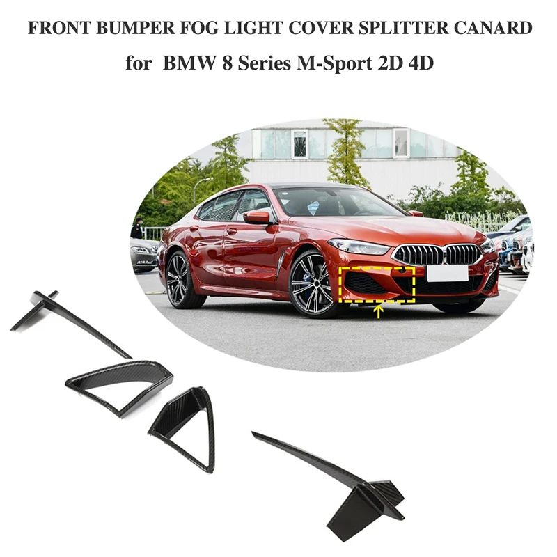 

Передний бампер, отделка вентиляционного отверстия для BMW 8 серии M-SPORT 2019-2021, сухое углеродное волокно, передний бампер, противотуманная свет...