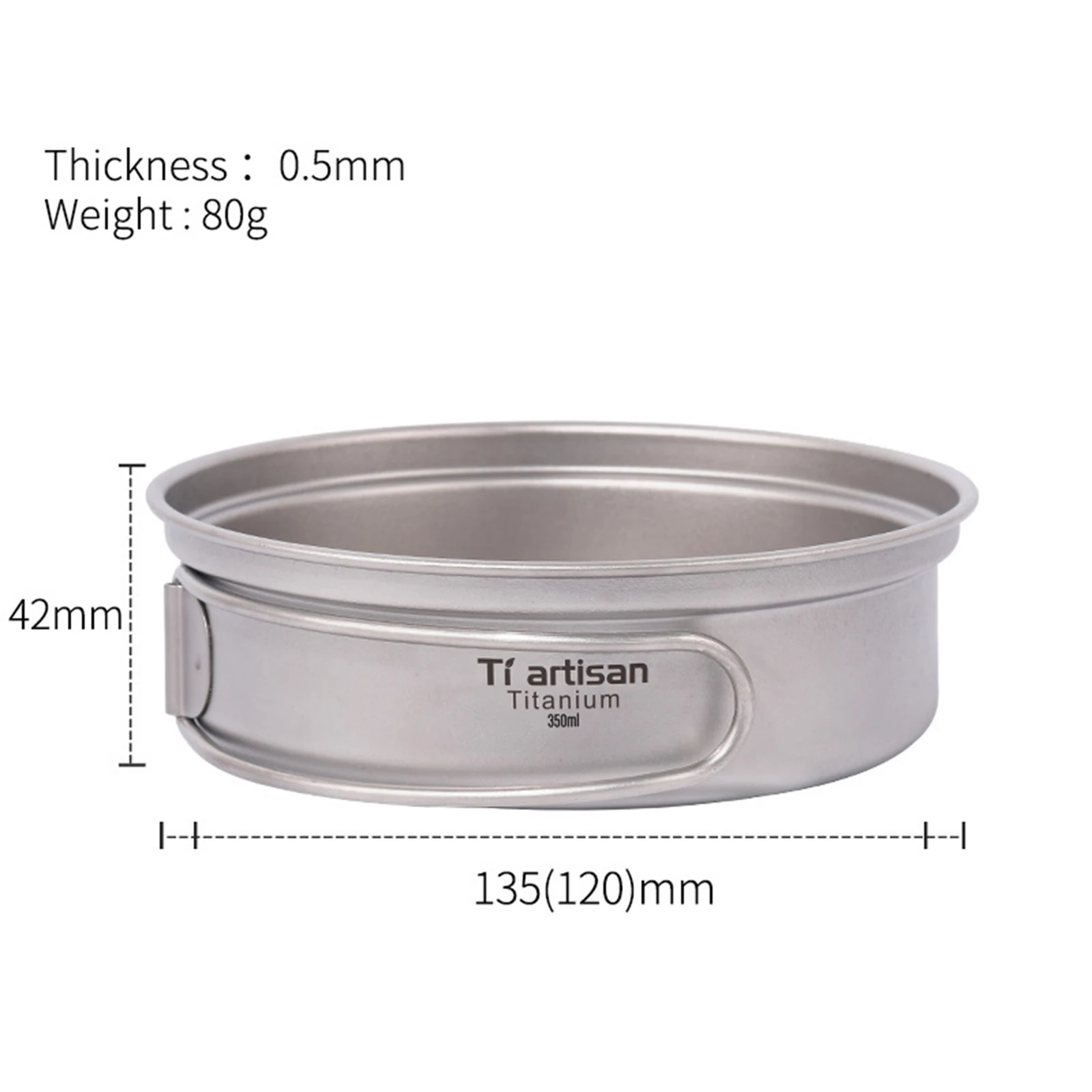 

350ml/500ml Ultralight Titanium Frypan Outdoor Camping Hiking Picnic Backpacking Cooking Frying Pan With Foldable Handles