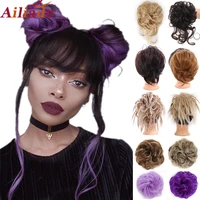 ailiade synthetic curly chignon messy elastic bun rubber band ballet bun wrap hairpieces ring ponytails extensions for women