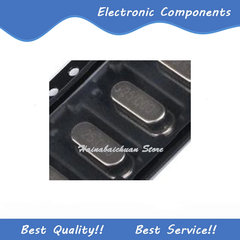 10 шт./партия, Пассивный кристаллический осциллятор 25 МГц 49SMD 20 пФ ± 20 стр./мин 25 м