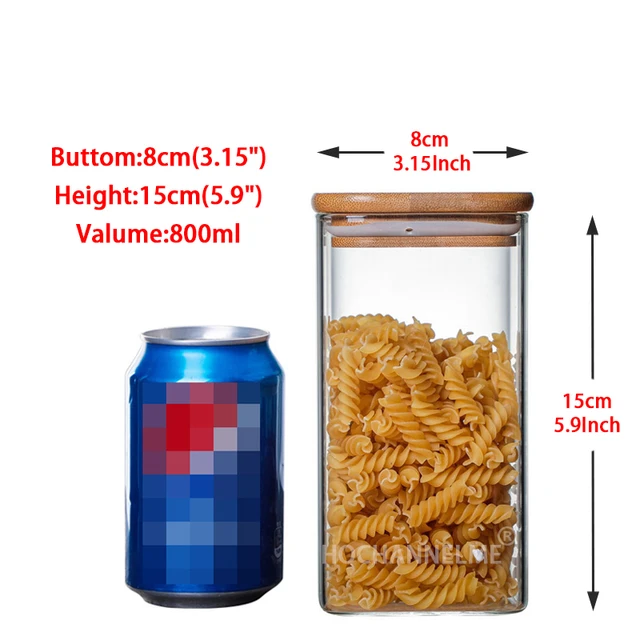 1 шт. квадратные герметичные стеклянные банки для хранения специй ...
