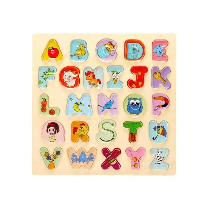 

Alphabet Puzzle Wooden ABC Letter Puzzles For Kids Ages 4-8 Alphabet Puzzles With Puzzle Board Kindergarten Set Preschool Letter