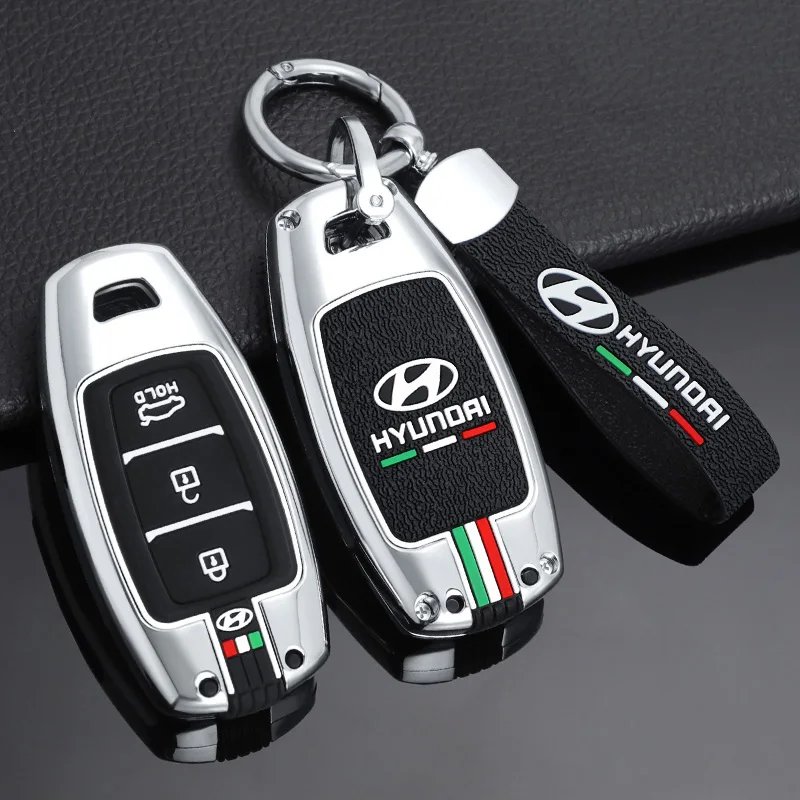 

Car Key Fob Case Cover Shell Bag For Hyundai Palisade SEL Veloster Santa Fe Ev Encino Solaris Azera Grandeur Ig Accent GT Kona