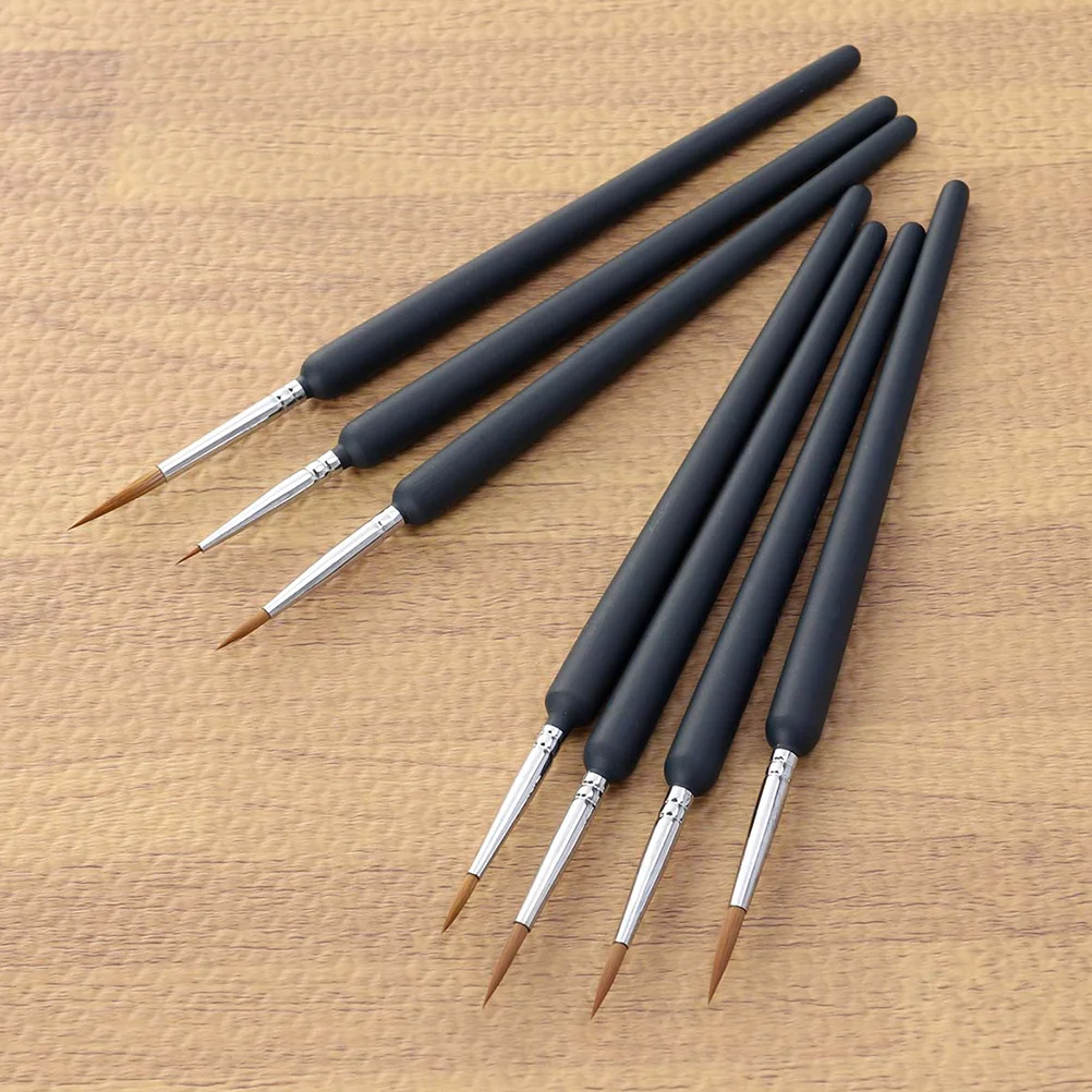

7Pcs Wolf Hair Tip Brushes Professional Detail Paint Brush Fine Detailing Painting Drawing Brushes