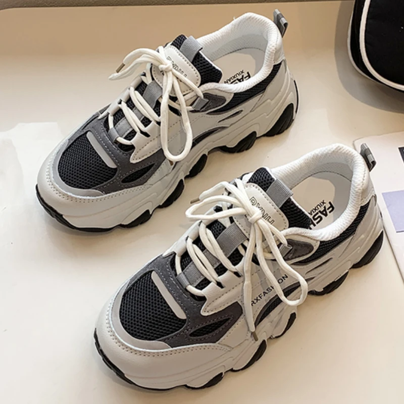 

Женские кроссовки для тенниса, женские кроссовки на платформе, толстые спортивные кроссовки, белая дышащая и удобная обувь, новинка 2022