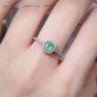 the new 925 silver inlaid natural emerald ring finely crafted simple and luxurious can be customized