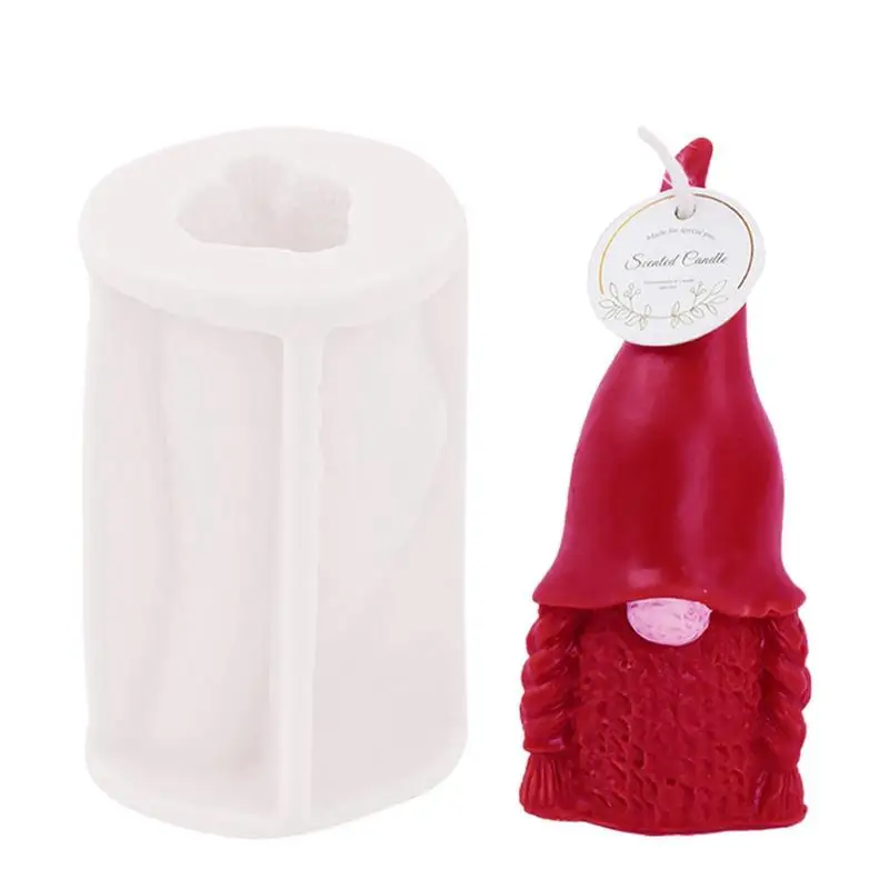 

Силиконовые формы для свечей, 3D гном, гибкие милые рождественские формы, антипригарные аксессуары «сделай сам», силиконовые формы для эпоксидной смолы