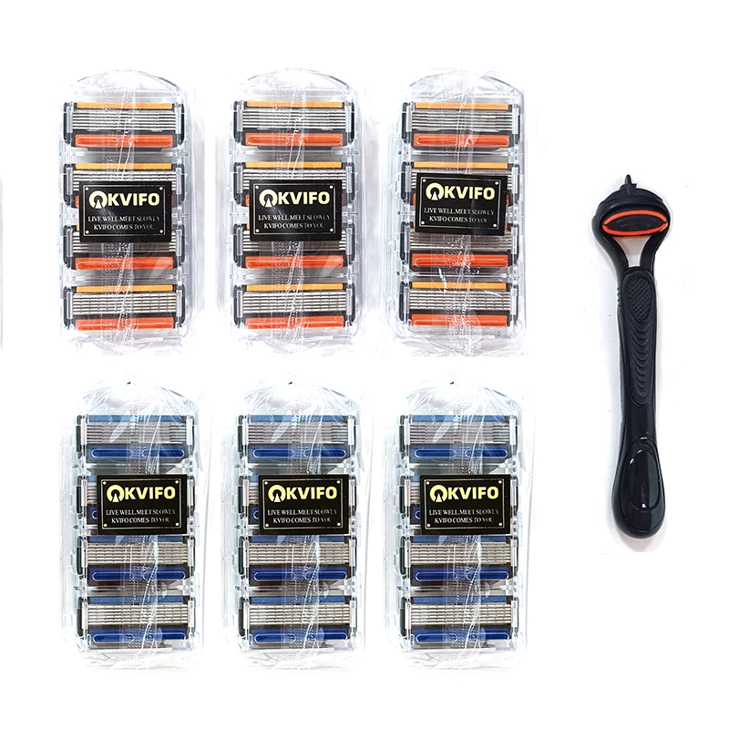 6-слойные сменные лезвия KVIFO для мужских бритвенных станков Безопасная бритва