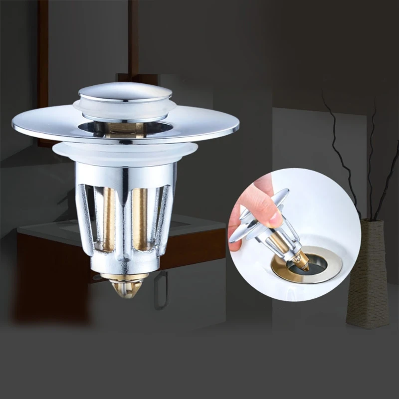 

Bathtub Drain Plug Sink Basin Drain Filter Fast Sealing & Drainage Bounce Core Sink Stopper for Bathroom Kitchen B03E