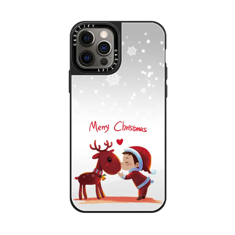 

Рождественский детский зеркальный чехол CASETIFY для Iphone 11 12 13 14 Pro Max 11 12 13 14 Pro XsMax XR 6P SE 7P 8P 14 Plus, задняя крышка D0509