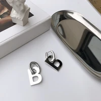 b letter earrings female simple glossy new design earrings detachable jewelry 2022 fashion stainless steel accessories for women