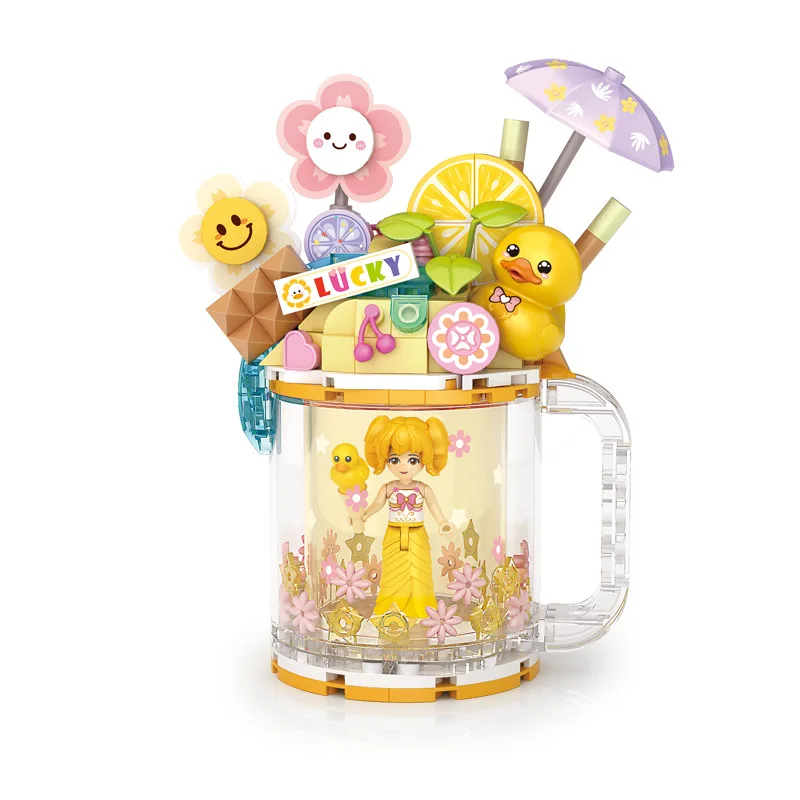 LOZ мини-строительные блоки в виде чашки для мороженого фруктовый сок креативная