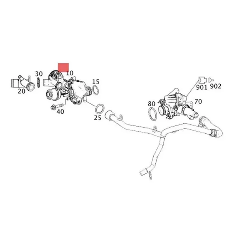 A 2702000401 2702000800 Замена водяного насоса охлаждения двигателя для Mercedes W176 W246 X156 M270