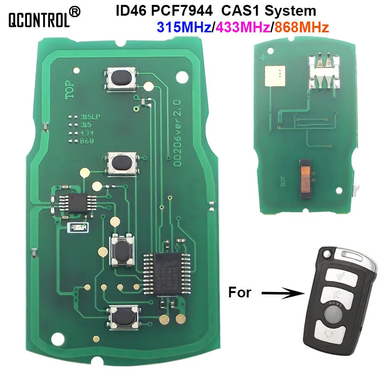 QCONTROL Car Remote Control Key Circuit Board for BMW 7 Series 730/740(E65/E66) CAS1/CAS2 Anti-theft System 315/433/868MHZ