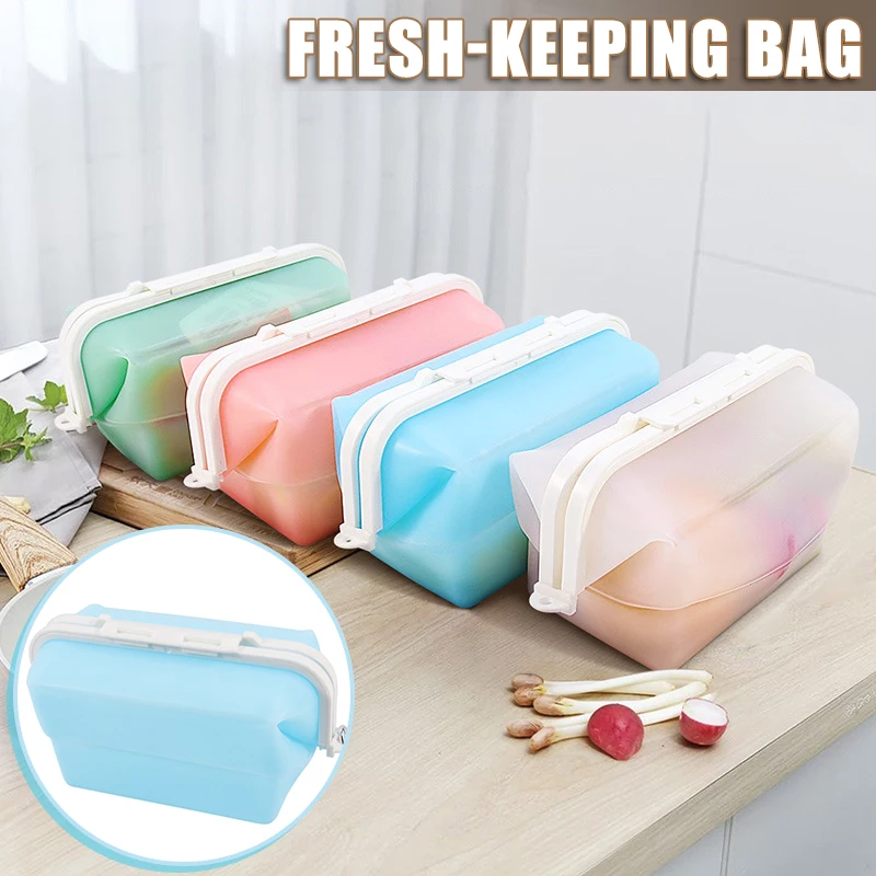

Food Grade Silicone Food Storage Bag Reusable Folding Fresh-Keeping Lunch Bento Case Freezer Microwave Dishwasher Safe MJJ88
