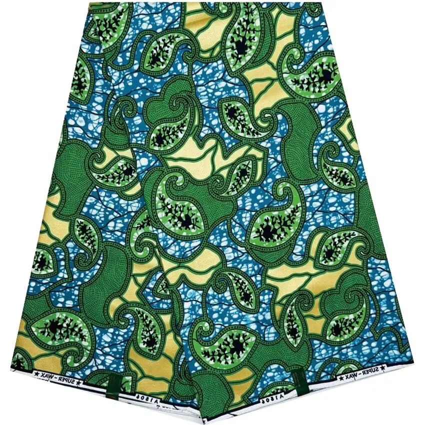 Высококачественная африканская восковая ткань блестящий золотой воск Золотая