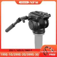hdrig camera professional camera tripod fluid drag pan head with qr plate for dslr cameras and camcorder telephoto lens