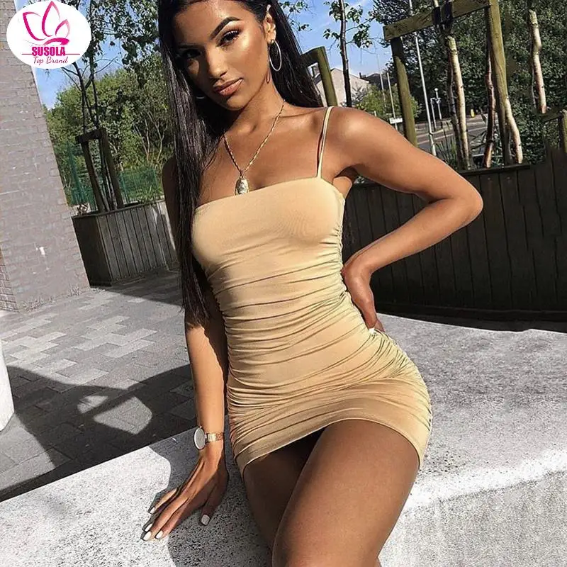

Backless Sexy Bodycon Summer Dress 2022 Strapless Spaghetti Strap Bandage Mini Dress Party Casual Basic Beach Dress Short