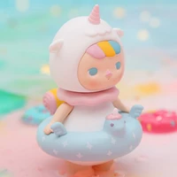 blind box toys original pop mart pucky bubble circle series model confirm style cute anime figure gift surprise box ornaments