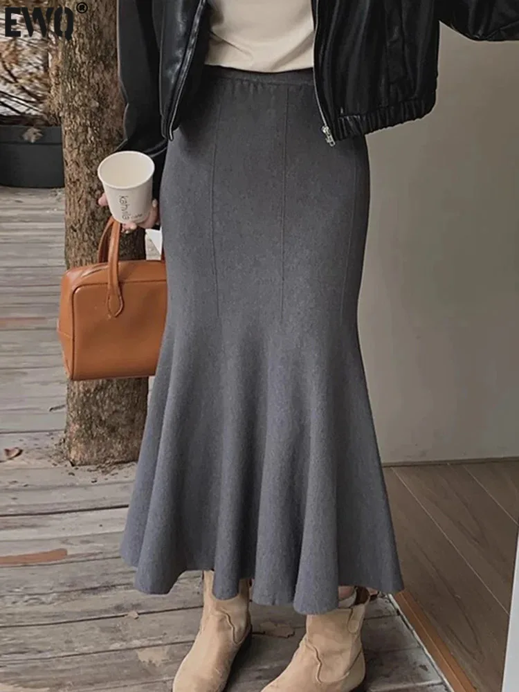 

Женская трикотажная юбка-годе [EWQ], разноцветная Элегантная трикотажная юбка-годе с высокой талией, на осень/зиму, 16U6314, 2023