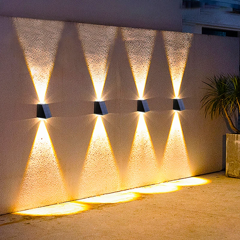 Solar Outdoor Wall Light Waterproof Garden Decor Lights Up Down Light Wall Waterproof External Wall Washer Solar Lamp