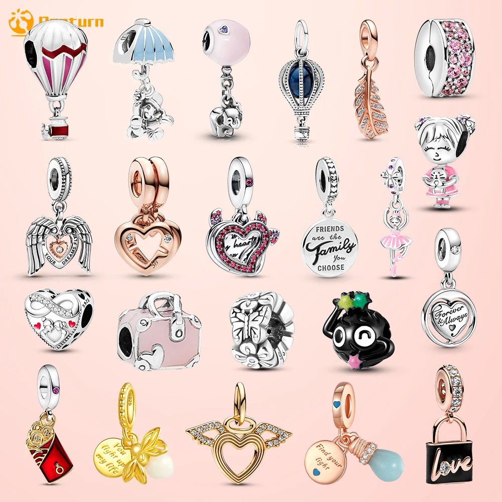 

Deedate 925 Sterling Silver Mother-Daughter Devil Heart & Angel Wings Dangle Charms fit Original Pandora Bracelets or Necklaces