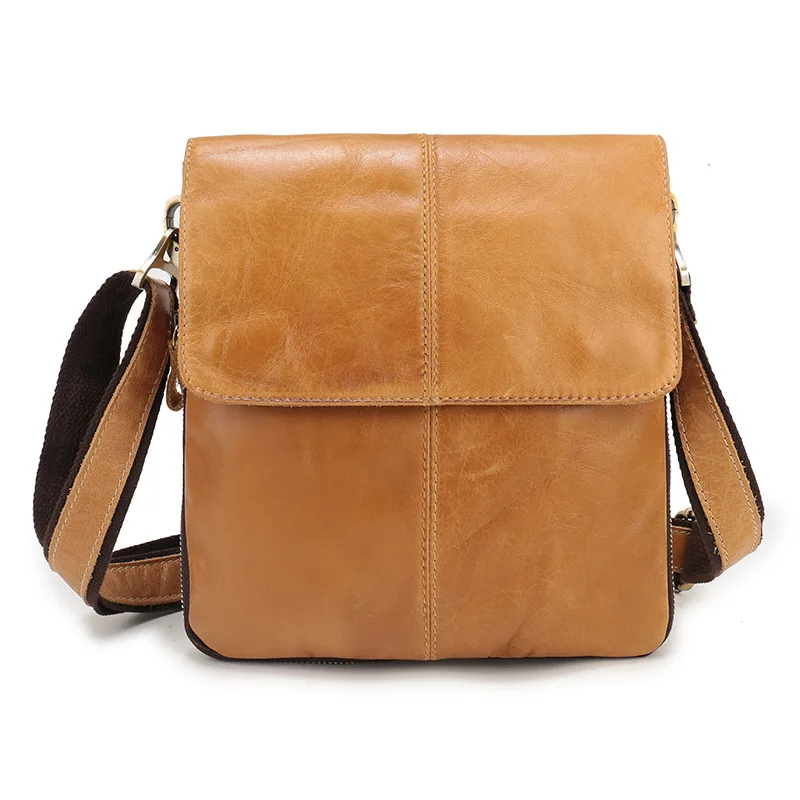 Messenger Bag Men Genuine Leather Causal Crossbody Bags for Men Men's Designer Shoulder Bags Leather Flap Male