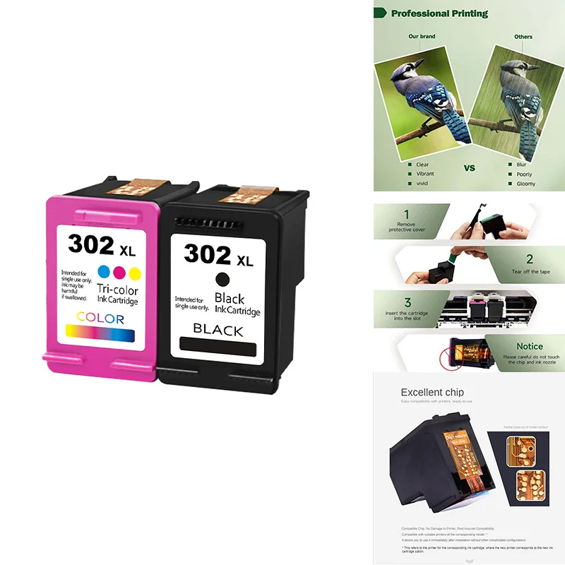 

Популярный портативный удобный совместимый с картриджем HP302 XL для чернил HP1000 1050 1510 2130 2131 4500 450 4504