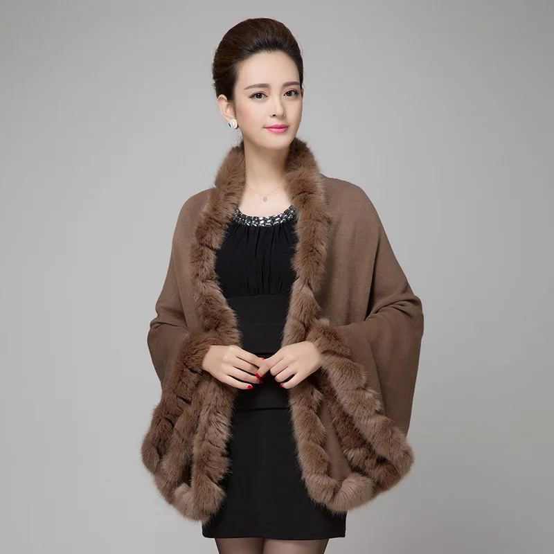 New Winter Solid Color Long Sleeve Imitation Fox Fur Coat Women Fashion Warm Fur Coats Outerwear Fake Fur Shawl Women Clothing