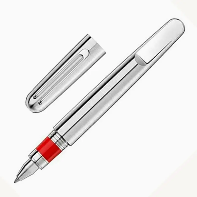 

MB M Rollerball Pen Magnetic Shut Cap Metal Silver Grey Stationery Business Office Supplies Write Men Gift Pens with Set Box