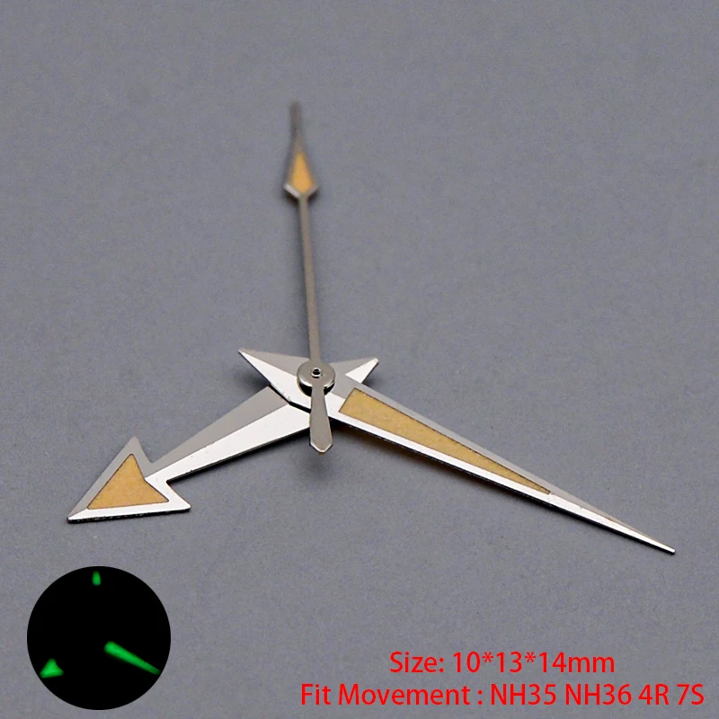 

Nh35 Gold Hands Green Luminous Watch Pointer Fit NH36 NH35 4R35 4R36 7S Automatic Movement Seiko SKX Watch Replace Parts