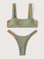 Micro Bikini Orange Leopard Swimwear 1