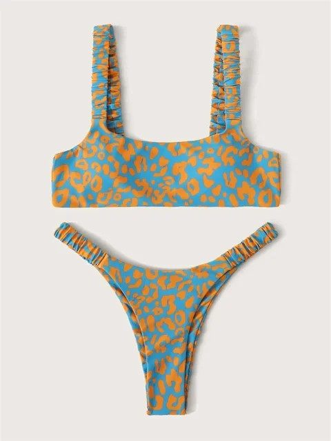 Micro Bikini Orange Leopard Swimwear 1