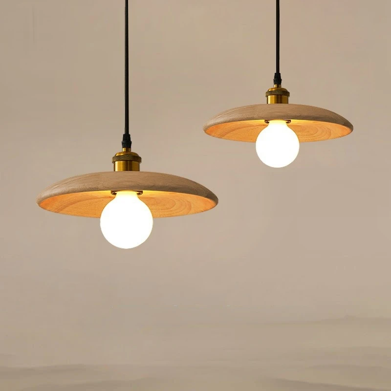 

Solid Wood Japanese Retro Lustre Pendant Lights Modern Kitchen Restaurant Hanging Lamp Wood Bedroom Bedside Lamp Loft Decor Home