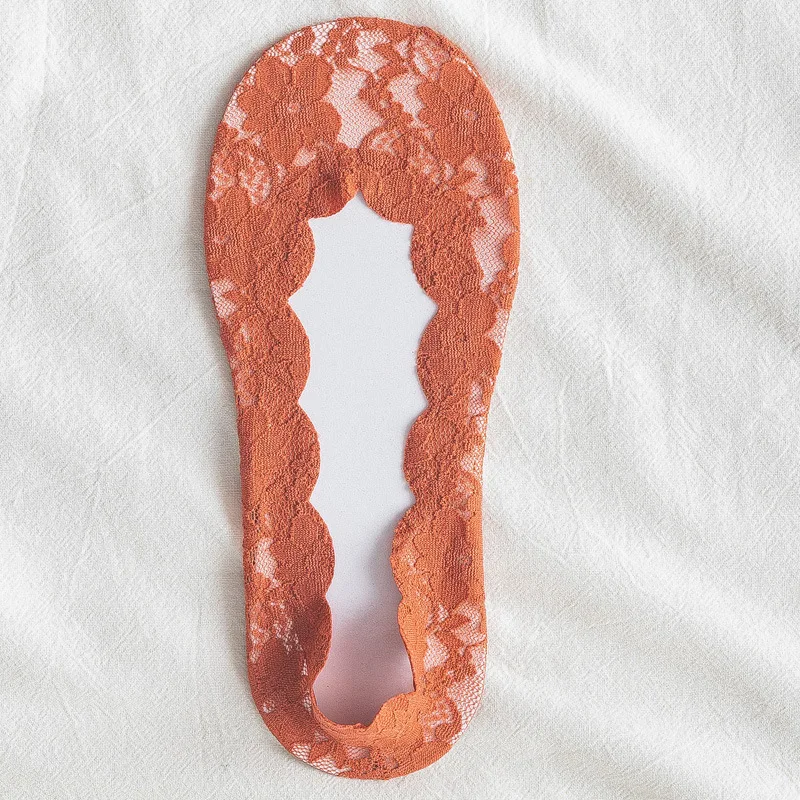 Lace Women's Socks Cotton Bottom Non Slip Strips Spring Summer Shallow Mouth Boat Socks Super Penetrating Lace Invisible Socks