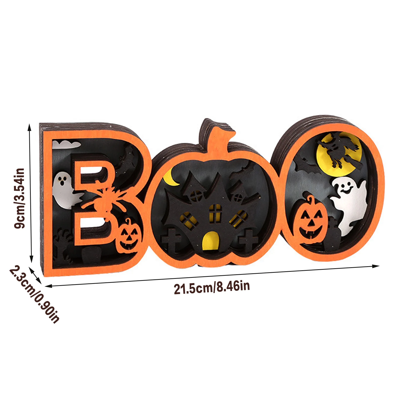 BOO Sign Хэллоуин Декор искусственная кожа деревянный знак декор для стола гостиной
