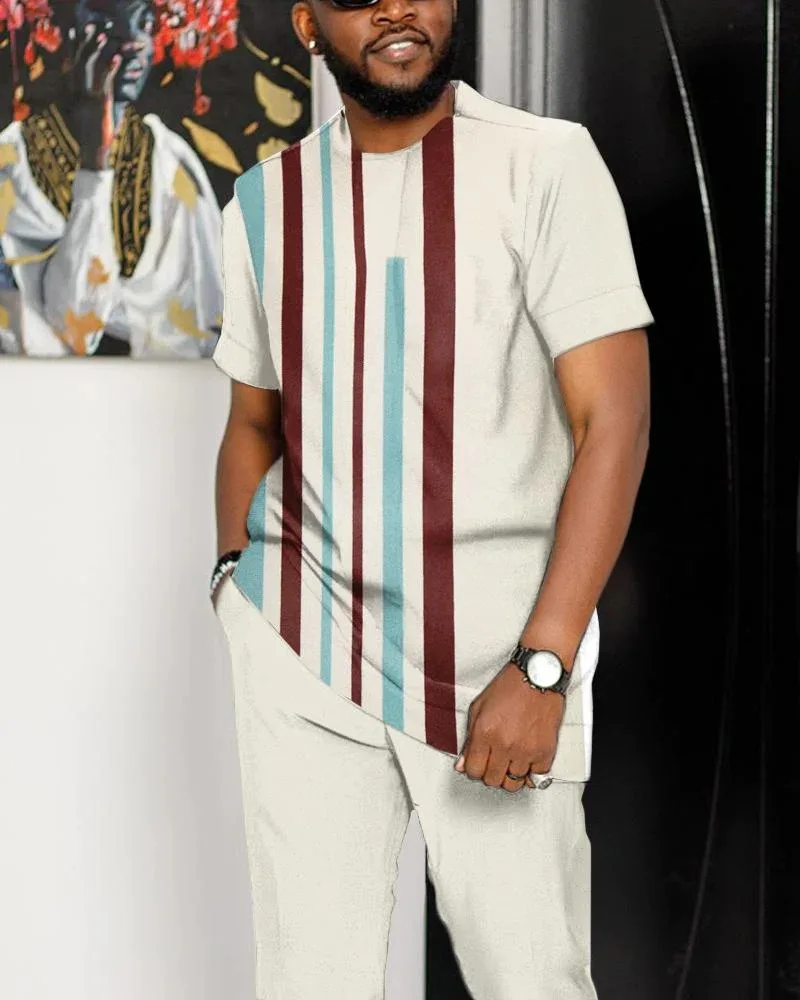 Tracksuit Outfit Fashion Summer Men's O-Neck T-Shirt 2-Piece Set Street Short Sleeve Jogging Clothes Oversized Casual Male Suit