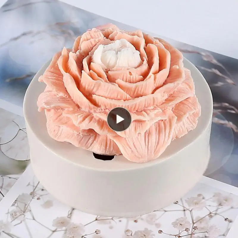 

Hot Scented Candle Peony Flower Mold Easy Demoulding Gypsum Soap Making Mold Silicone Diy Peony Mold Home Decor Handmade Newest
