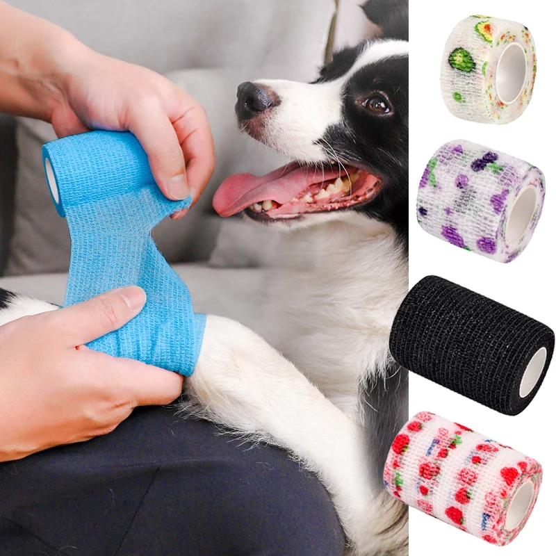 

Puppy Bandage Pet Go Out Anti-dirty Bandage Leggings Tape Therapy Bandage Pet Wrap Tape Finger Joint Knee Protector Prevent Dirt