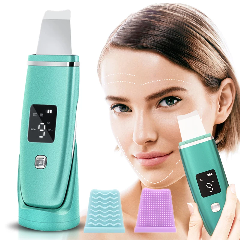

Ultrasonic Skin Scrubber 3 Colors Face Scrubber Blackhead Remover Pore Cleaner Ultrasonic Face Cleaner Electric Peeling Spatula