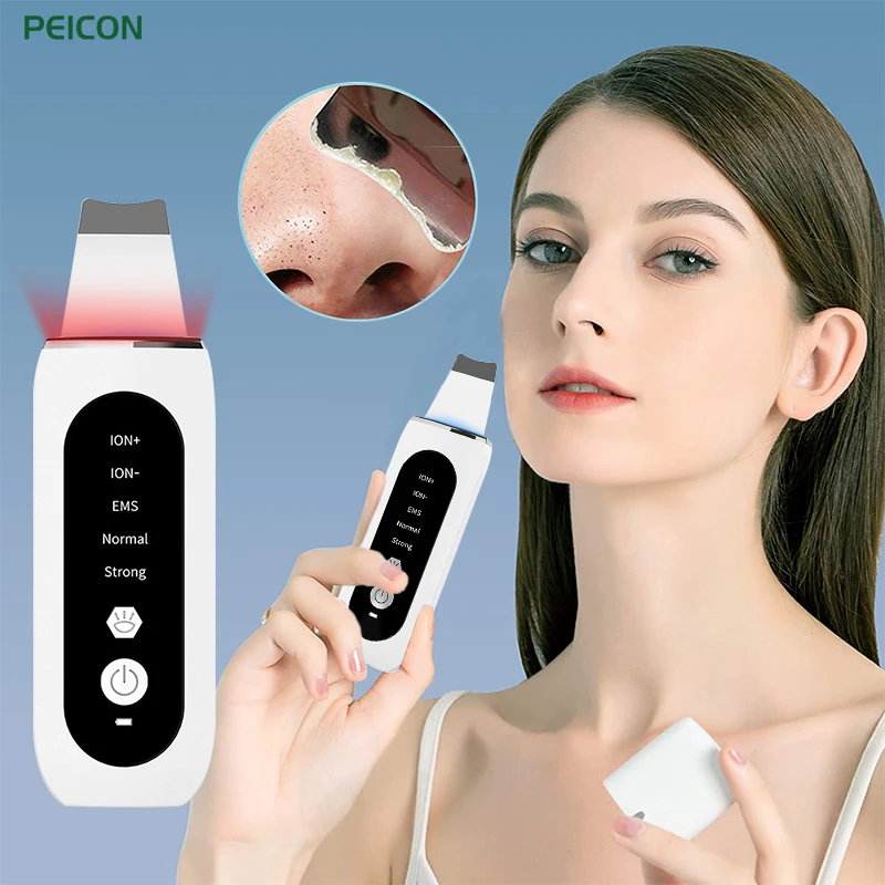 

Ultrasonic Skin Scrubber Peeling Shovel Ion Acne Blackhead Remover Deep Cleaning Face Lifting Ultrasonic Cleaner