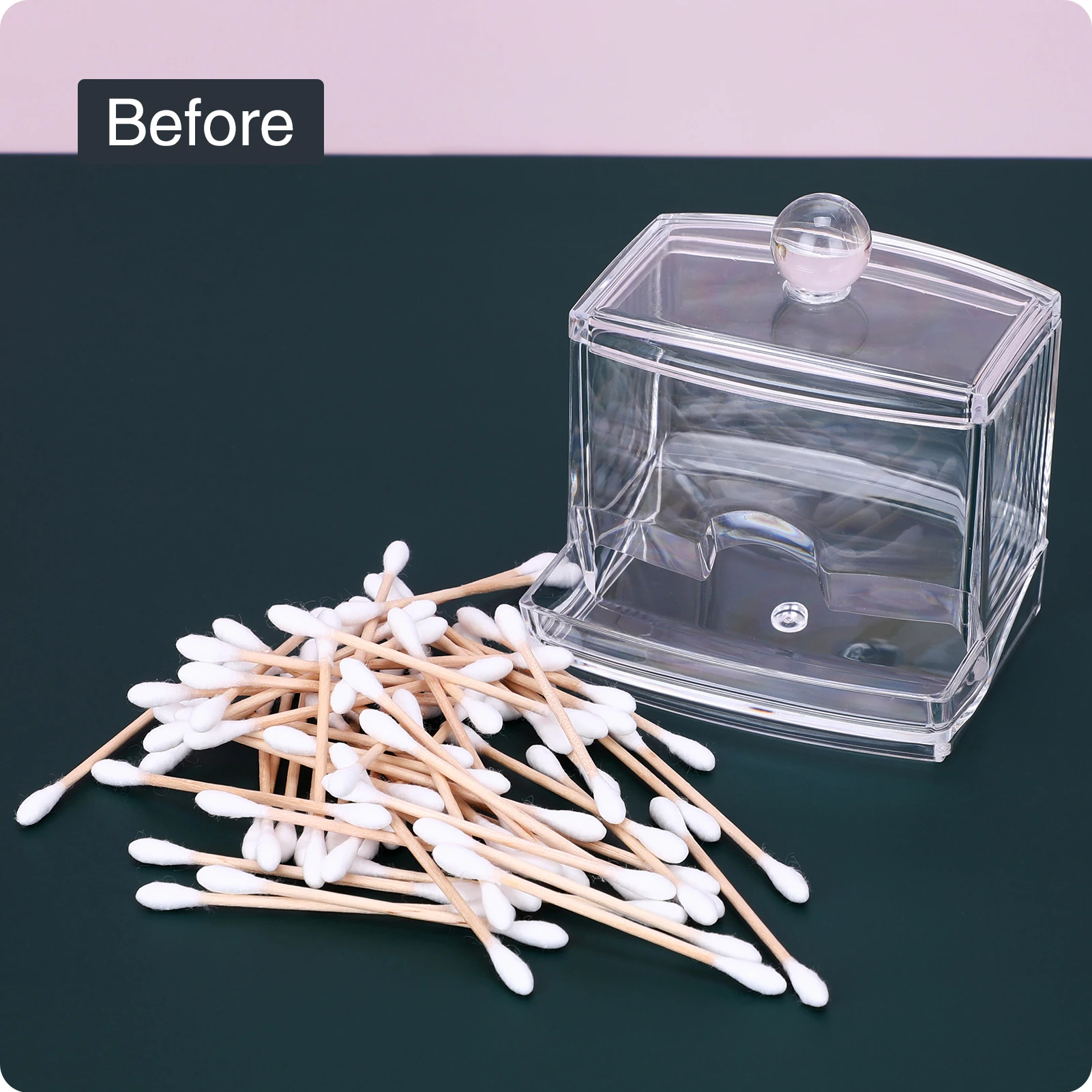 Акриловый Прозрачный Маленький Держатель Для Q-tip Диспенсер Ванной Комнаты