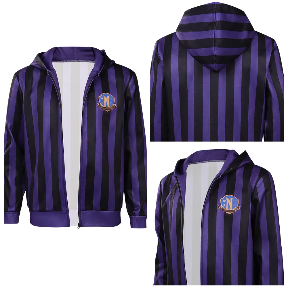 

Wednesday Addams Xavier Thorpe Cosplay Costume Hoodie Coat Halloween Carnival Party Suit for Adult