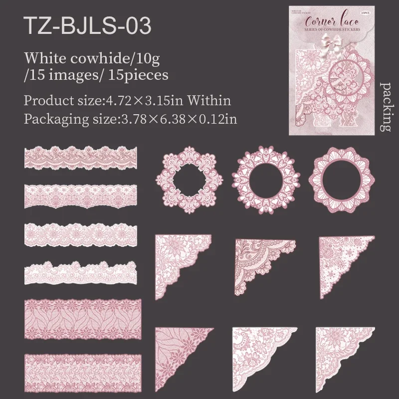 Jianwu угловые кружевные наклейки для скрапбукинга