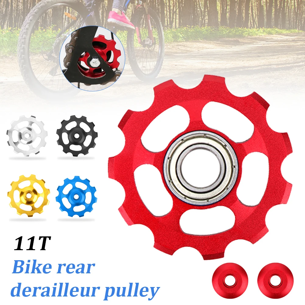 

11T Bicycle Rear Derailleur Pulleys Jockey Wheel Aluminum Alloy Pulley Mountain Road Bike Guide Roller Cycling Bike Accessories