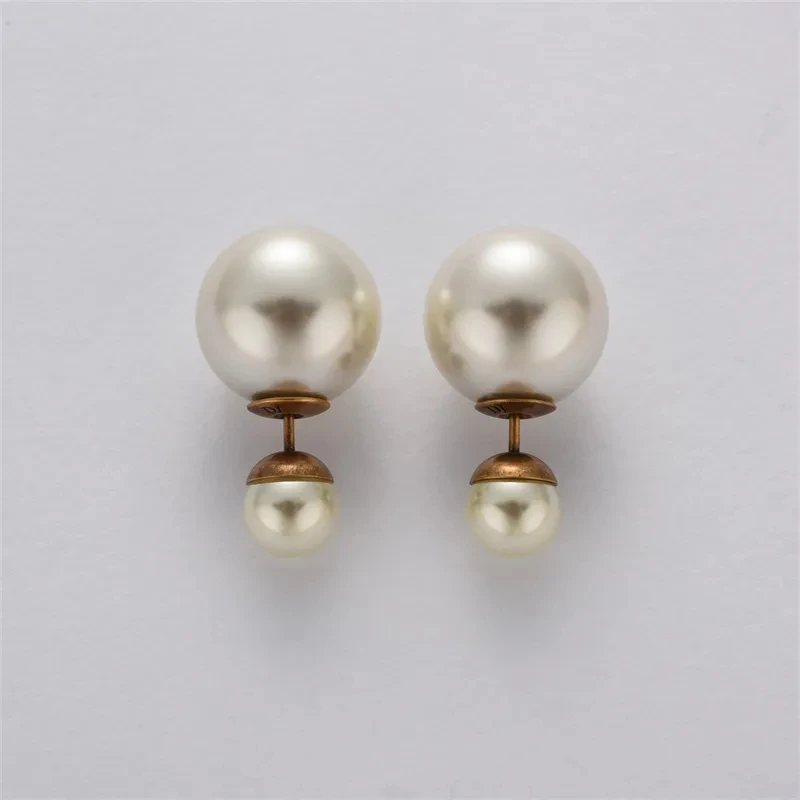 

French Fashion OL Classic Large/Small Pearl Earrings Advanced Female Niche Design Simple Temperament All-Match Charm Jewelry